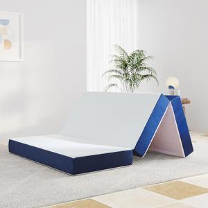 Generic 4 inch Folding Mattress, Tri Folding Memory Foam Mattress Topper, Twin XL Size - 38""x 78""x 4"", White