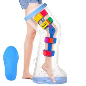 Waterproof Extra Wide Full Leg Cast Cover for Shower - Upgraded Non-Slip Bottom, Reusable Cast Protector for Leg/Knee Surgeries, Fits Large Casts, Knee Immobilizers & Walking Boots