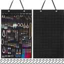 Caffox Hanging Earring Holder, Large Earring Organizer with 20Pcs Extra Hooks for Earrings, Necklaces, Bracelets, Jewelry and Sunglasses, Wall Earring Display for Home, Holds Up To 300 Pairs