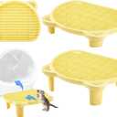 1 Pcs Adjustable Cat Litter Box Step, Litter Box Cat Ramp Double Layered with Filter Function Easy Clean for Old and Kitten(Yellow)