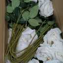 Hananona Artificial Roses in Bulk, Fake Velvet Silk Roses Realistic Rose for Wedding Centerpieces Flower Arrangement Home Decor (50, White)