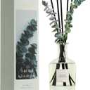 COCORRNA Wild Mint & Eucalyptus Reed Diffuser  6.76 oz Essential Oil with 8 Reeds & Real Eucalyptus Sticks, Home Fragrance for Bedroom or Bathroom Dcor