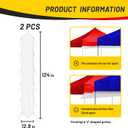 2 Pcs 10 Ft Canopy Rain Gutter for Pop up Tent - Vinyl Rain Gutters Replacement with Straps, Outdoor Events Party Connecting Tents Drainage Accessories (White)