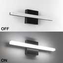 LED Bathroom Vanity Light 16inch Over Mirror Lighting Fixture Modern Indoor Black 10W 5000K Cool White Wall Sconce for Bathroom Bedroom Living Room