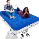 EnerPlex Camping Air Mattress with Built in Pump - Queen Blow Up Mattress for Travel & Guests - Portable Bed for Adults and Kids - Blue