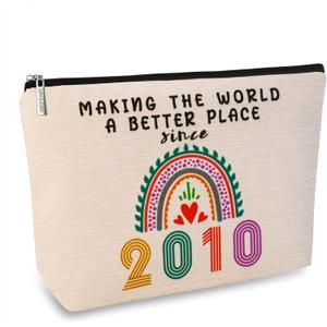 ancpeany Sweet 16 Gifts for Girls, Sweet 16 Party Decorations for Sister, Daughter, 2010 16 Year Old Girl Gift Makeup Bag, 16th Birthday Decorations, 16th Birthday Gifts for Girls Cosmetic Travel Bag