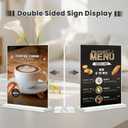 30 Pack Acrylic Sign Holder 5x7, Clear Double Sided Tabletop Menu Display, Desktop Flyer Stand with Vertical Base, Plastic Paper Picture Frame Holder Suitable for Restaurants Office Store Show Fair