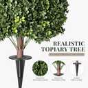 LeafVerse 26" Artificial Boxwood Topiary Ball Tree with Ground Spikes, 2 Pack UV Resistant Fake Outdoor Plants for Front Door Porch Garden Patio Entryway Decor, Realistic Faux Shrub Height