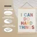 ignytiger I Can Do Hard Things Inspirational Affirmations Wall Art Poster Framed, Boho Motivational Canvas Wall Art Prints for Kids Room Classroom Playroom Decor, 12x16 Inches (GUAHAU-preppy can)
