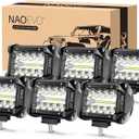 NAOEVO 4 Inch LED Pod Lights, 360W 36,000LM LED Fog/Driving/Off Road Lights with Spot Flood Combo, Cube Pods for Truck Boat ATV UTV Pickup, 6 Pcs (White)