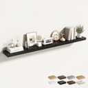 Acovy 55 Inch Floating Shelves for Wall 1 Pack, 55" Wall Shelves for Books, Storage, Decor, Wall Mounted Floating Shelf with Invisible Brackets for Kitchen, Living Room, Black