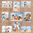 Picture Frame Collage for 4x6 and 5x7 Photos - 9 Openings Rustic Brown Picture Frame with Real Glass,Family Picture Frames Wall Decor 1 Pack