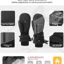 Winter Ski Mittens for Men Women Cold Weather- Warm Snow Mitts Gloves Waterproof & Windproof for Snowboard Snow Sports (Small-Medium, Black)