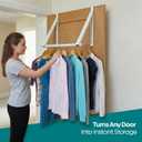 HOLDN STORAGE Over The Door Hanger Foldable - Over The Door Rack for Hanging Towels, Coats & Clothes - Over The Door Hanger Hooks for Bedroom, Washroom and Office.