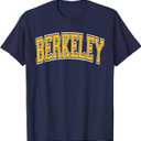 Berkeley Arched Amber Text T-Shirt Navy Blue, S