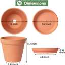 Orceler 6 inch Terracotta & Clay Pots for Plants with Saucer, Medium Terra Cotta Plant Pots with Drainage Hole, Flowerpot with Tray, Terracotta Pot for Indoor Outdoor Plant - Pack of 4 Planters