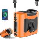 Waist Fan Belt Fan, Portable Waist Clip Personal Fans, Rechargeable Shirt Fans, 10000 mah 5 Speed & Flashlight Handfree Lightweight For Outdoor Camping Travel Hiking (Orange)