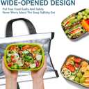 2 x Della Gao Insulated Lunch Bag for Women Men, Waterproof Small Lunch Tote Lunch Box, Reusable Lunch Bags for Work, Party, Travel and Picnic (Black)