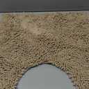 Smiry Luxury Chenille Toilet Rugs U-Shaped 20x20, Soft Absorbent Non-Slip Contour Bathroom Rugs for Toilet, Machine Washable Contoured Bath Mats, Beige