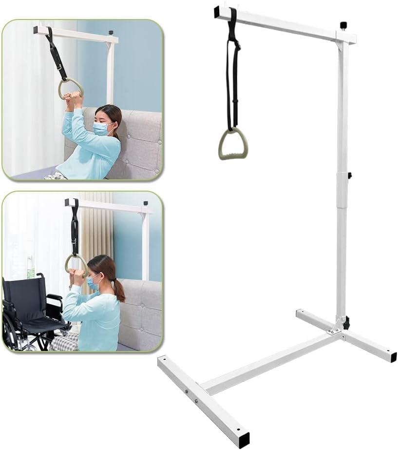 Trapeze Bar for Bed Mobility Aids, Bedside Pull Up Bar, Bed Lift for Elderly Seniors Transfer Rail, Medical Trapeze for Hospital Bed Standing Helper, Handicap Bariatric Bed Handle, 39 x 29.5 x 67.5 inch