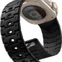 Bandletic Magnetic Watchband Compatible with Apple Watch Ultra Band - Rugged Silicone Sport Replacement Strap for iWatch Ultra Bands 49mm Series 11 10 46mm 9/8/7 45mm SE3/6/5/4 44mm 3/2/1 42mm, Black