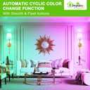 Depuley Battery Operated Wall Sconce: Set of 2 Wireless Wall Lights with 10000mAh Dimmable Bulbs and Remote for Bedroom - Rechargeable 15 Colors Gold Wall Lamp for Living Room Hallway