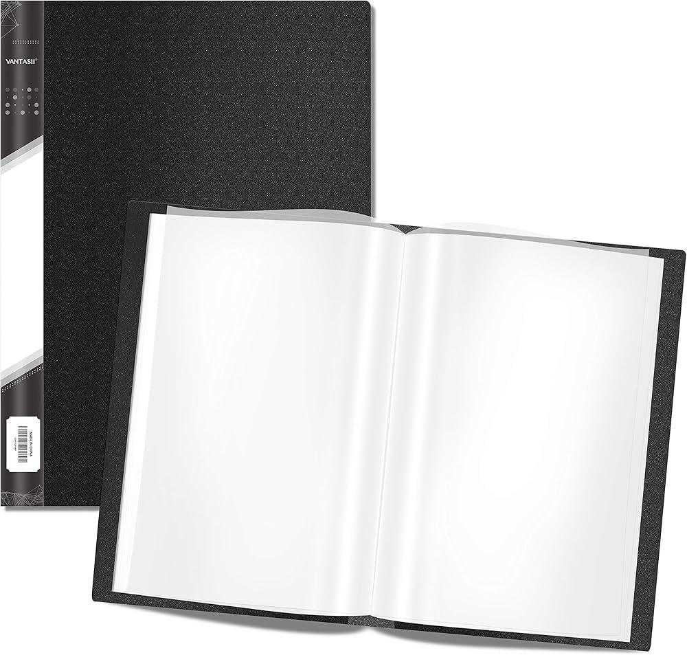 Presentation Book 40 Clear Pockets Sleeves Protectors Art Portfolio Clear Book for Artwork, Report Sheet, Letter(Can Accommodate 14 X 11inch)