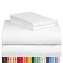 Luxclub Cooling 6 piece Microfiber Bed Sheets & Pillowcases, Queen - White, High Thread Count 1800 Series, Extra Deep Pocket Wrinkle Free Breathable Sheet Sets