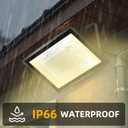 3 Pack 80W LED Warm White Floodlight, 3000K Outside Flood Light with Plug, Ultra Bright 10400LM Outdoor Security Lights, IP66 Waterproof Flood Lights for Yard, Garden, Lawn, Patio