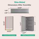 TokeShimi 14x24 Bathroom Mirror with Storage Tempered, Aluminum Silver Recessed Medicine Cabinet with Mirror Frameless Stepless Adjustable Shelf, Surface Mount Medicine Cabinet for Bathroom