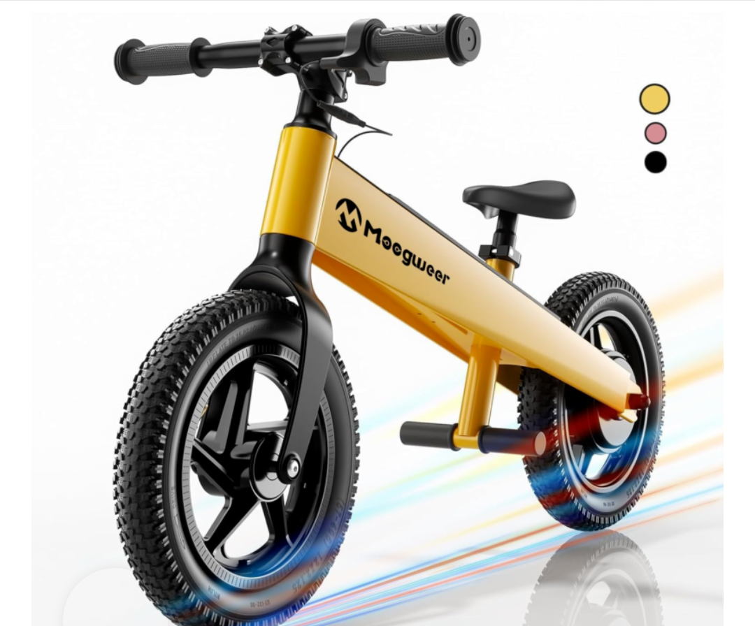 Electric Bike for Kids, Electric Balance Bike for Ages 3-8 Years Old,Kid Electric Motorcycle with 2 Speed Modes,Push-Button Brakes,12 Inch Dirt Off-Road Tire and Adjustable Seat