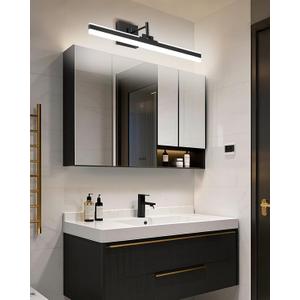 Modern Black Vanity Light Adjustable LED Bathroom Light Fixture Over Mirror Rotatable Vanity Lighting (Black, 23.6IN 4000K Dimmable)