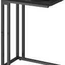 Yusong C Shaped End Table - Slide Under Sofa Couch Bed, Small Table for Small Spaces, Skinny Overbed, Coffee Drink Snack Table for Living Room, Black Oak (Length 16.5)