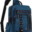 Schkleier Messenger Bag for Men Canvas Sling Bag Crossbody Backpack Laptop Shoulder Bag Hiking Daypacks Casual Tactical (X-Large, Dark Blue)