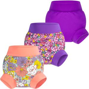 BIG ELEPHANT Baby Swim Diapers 3pcs, Reusable Adjustable Washable Waterproof Swimming Diaper for Boy's and Girl's 6Months - 5 Years (XL (4T), Purple) BIG ELEPHANT Baby Swim Diapers 3pcs, Reusable Adjustable Washable Waterproof Swimming Diaper for Boy's and Girl's 6Months - 5 Years (XL (4T), Purple)