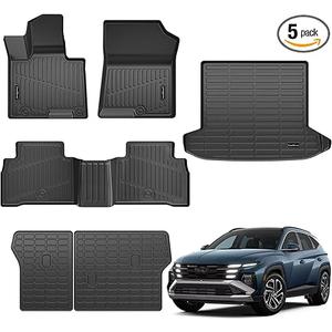 Floor Mats Custom Fit for Hyundai Tucson 2022 2023 2024 2025 2026 Fuel (Not for Hybrid) Trunk Mat with Backrest Mat All Weather TPE Rubber Cargo Liner Full Set for Tucson Accessories