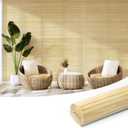 Art3d Natural Bamboo Wall Panel for Interior Wall Decor, Renewable Pole Wrap Wainscoting Paneling for Wall Ceiling Furniture Cabinet Office, 12 x 96 Inch - Raw, 1-Pack