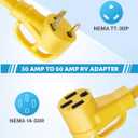Kohree 30 Amp to 50 Amp RV Plug Adapter 18", Heavy Duty RV Dogbone Electrical Adapter 30A Male to 50A Female Power Cord with Grip Handle, 125V/3750W