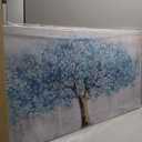 Yuaxker Tree Pictures Wall Decor Blue and Black Wall Art artist Canvas Painting Maximalist Artwork for Living Room Bedroom Dining Room Office Home Decor 24x48inch