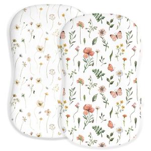 Baby Lounger Cover for Boys and Girls, Soft Breathable Polyester Cover, Fits Most Lounger Pillows, Cute Patterns, Durable and Machine Washable (Butterfly Garden, Envelope)