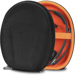 Geekria Shield Case Compatible with VXI BlueParrott B350-XT, B450-XT, Sennheiser PC8 and More, Truck Driver or Call Center Headphones, Travel Carry Bag with Cable Storage Hard Shell (Black