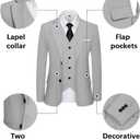 Men's 3 Piece Linen Suits Casual Lightweight Blazer Jackets Vest Pants Set for Wedding Business Prom Suit, XL