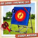 Axe Throwing Game for Backyard, Axe Throwing Target Set with 16 Throwing Axes Outdoor Games Indoor Carnival Yard Lawn Backyard Games for Age 6-12