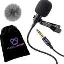 Purple Panda Wired Lavalier Microphone Omnidirectional Attachable Lapel Mic Compatible with GoPro, DJI, Insta360, Tablet, iPad, DSLR, Camera, Ideal for Social Media Content Creators