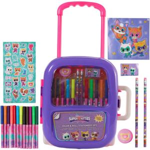 Disney Junior Super Kitties Color and Roll Activity Set with Carrying Case, Stickers, & Art Supplies
