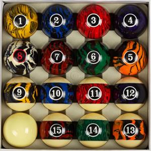 Collapsar Deluxe 2-1/4" Billiard Pool Balls Marble-Swirl Style Billiards Ball Complete 16 Ball Set (Several Style)