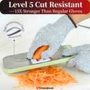 HandLove Cut Resistant Gloves, 100% Food Contact Safe, CE Level 5 Premium Protective Cutting Gloves (X-Large, Green)