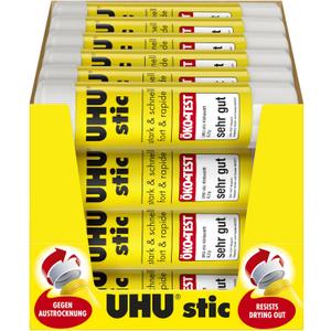 UHU Stic Glue Stick Solid Washable Non-Toxic 8.2g Ref 45187 [Pack of 24]