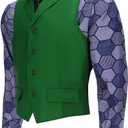 Adult Men Joker Costume Shirt Vest Tie Outfit Suit Set Man Knight Clown Halloween Cosplay Dress Up Props (S)