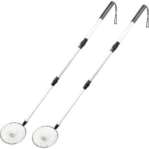 2Pcs Egg Grabber for Chicken Eggs - Extendable Stainless Steel Egg Picker Tool with Non-Slip Handle, Long Reach Egg Lifter for Collecting Fresh Eggs from Coop, Poultry Nest, and Farm Use(2, Black)